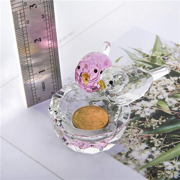Crystal Bird Figurine Collectible Art Glass Animal Figurines Table Home Decor - Picture 4 of 6